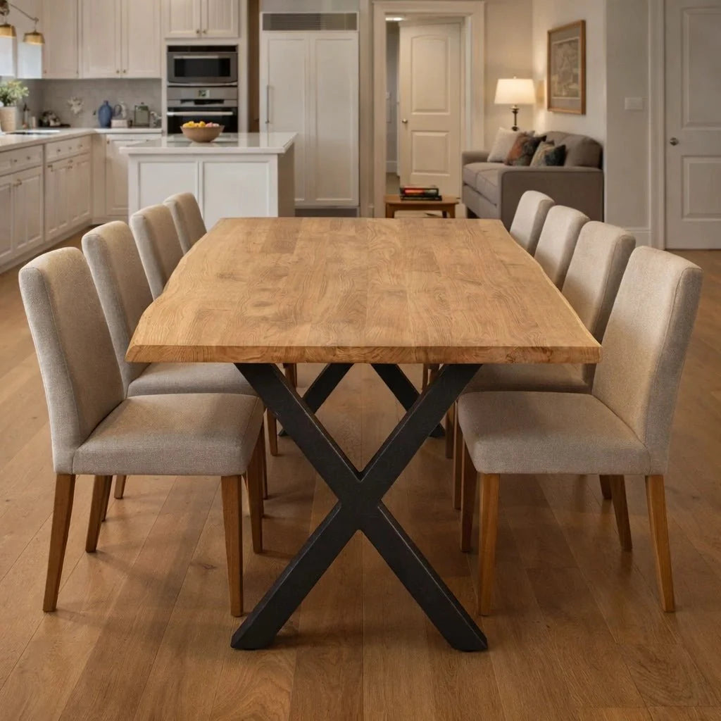 Masa din stejar model rustic - 8 persoane -200x100x4cm - Reelken
