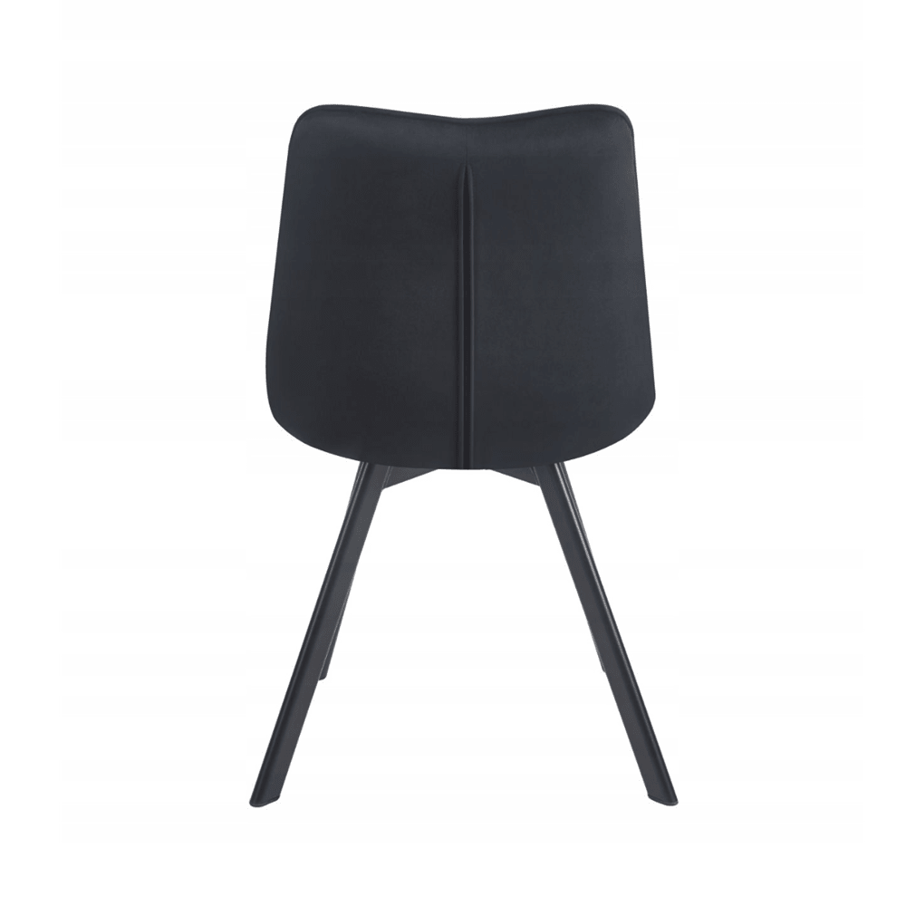Scaun rotativ, catifea velvet negru (Riviera 100), rotatie 180° cu revenire automata, picioare metalice negre, 86 cm - Reelken