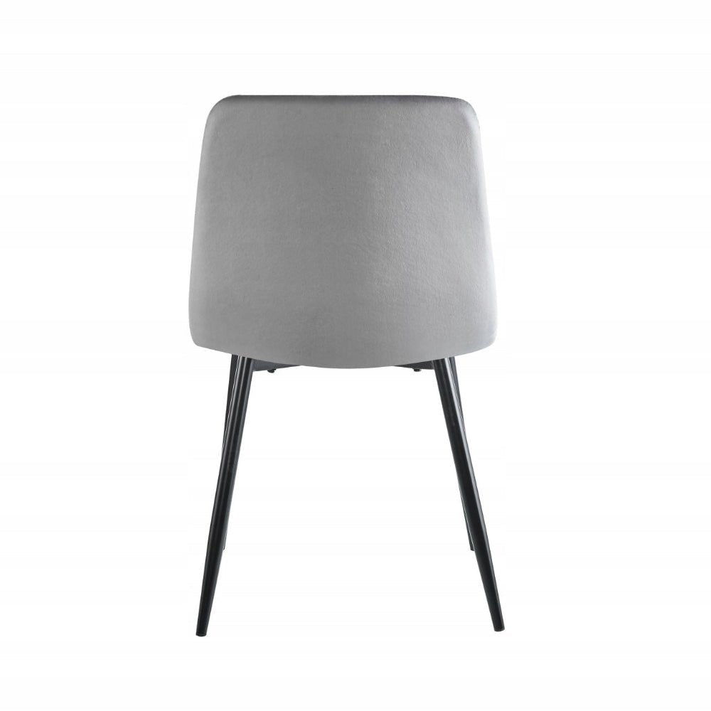 Scaun tapitat din catifea gri, stil loft, picioare metalice negre, pentru living/birou, 87 cm - Reelken